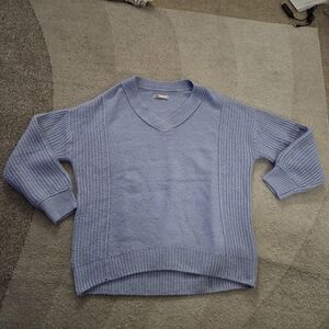 SO Women's Soft Blue V-Neck Sweater